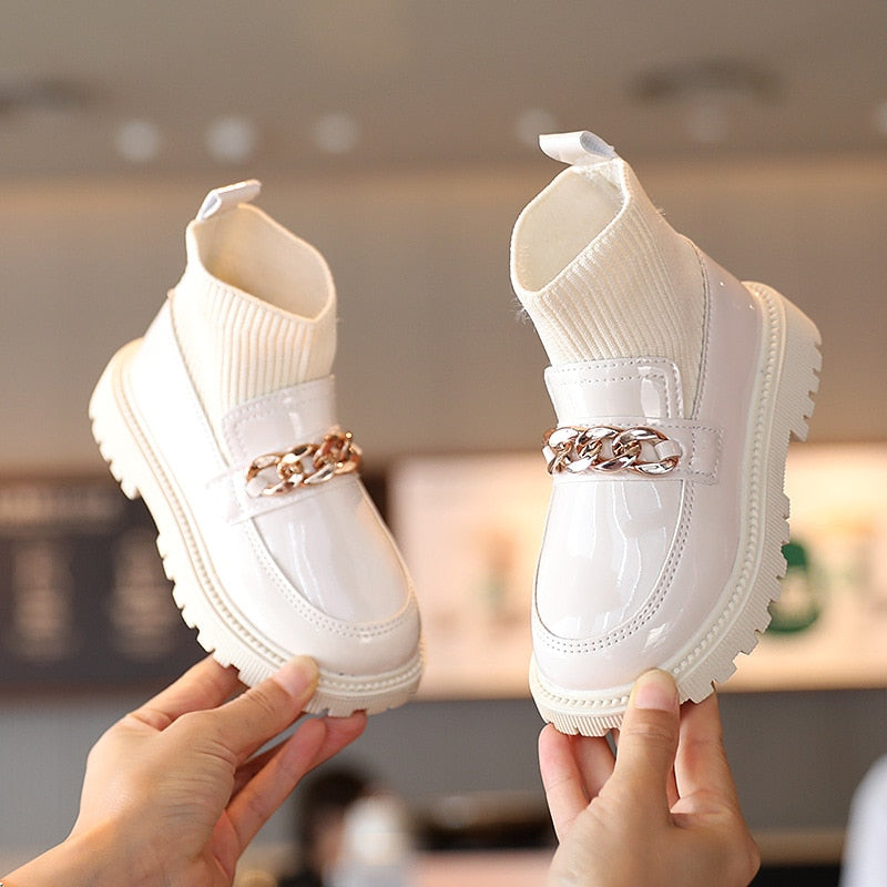 Flying Woven Soft Sole Princess Leather Boots for Kids Girls childrensterritory