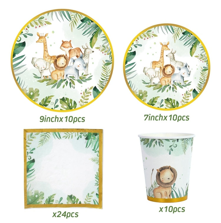 Forest Theme Disposable Tableware Sets | Party Supplies childrensterritory