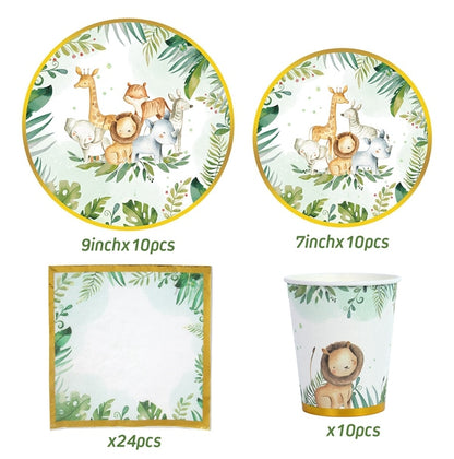 Forest Theme Disposable Tableware Sets | Party Supplies childrensterritory