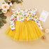 Yellow Tulle Patchwork Toddler Girls Swing Dress childrensterritory