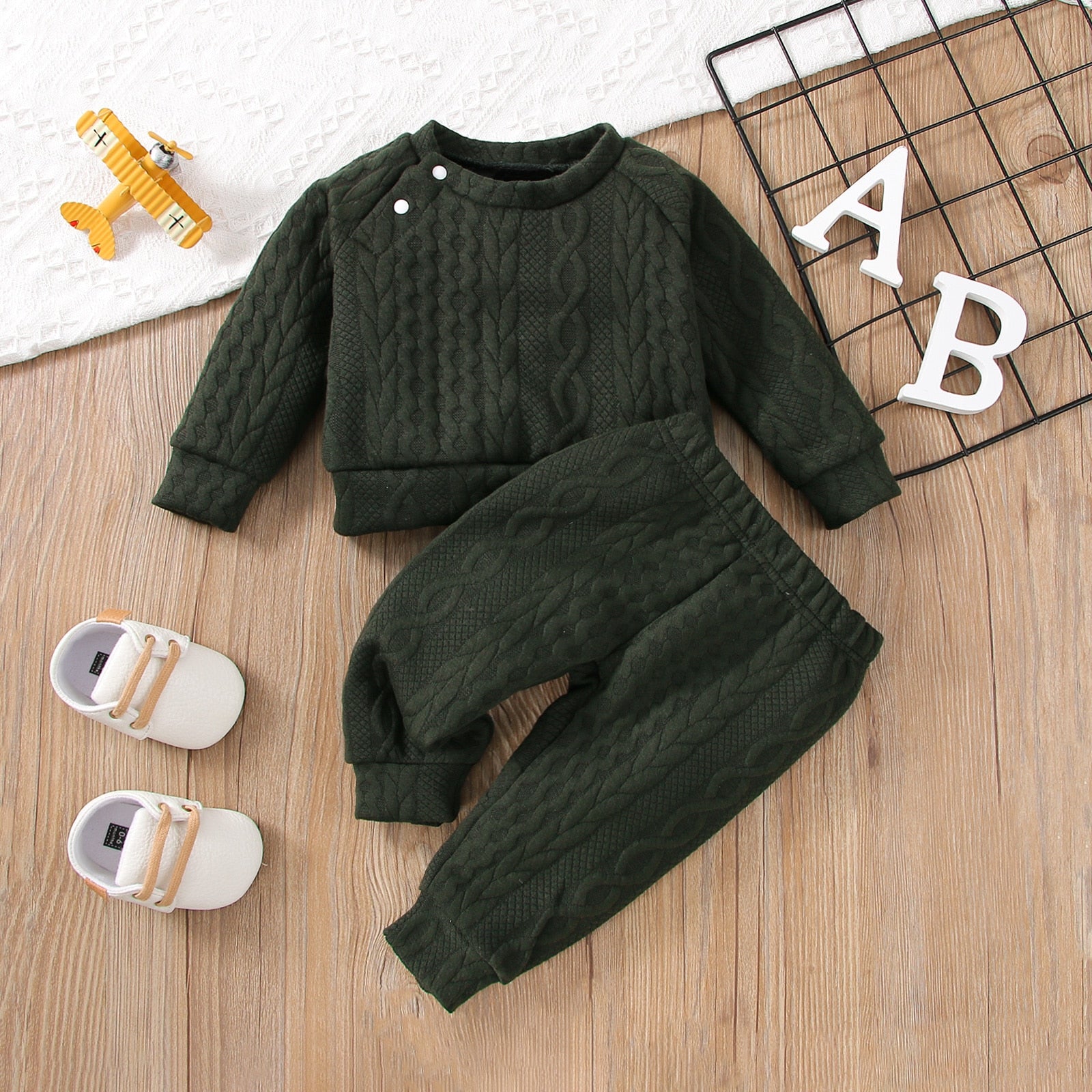 2Pcs Solid Color Unisex Baby Sport Clothes Set childrensterritory