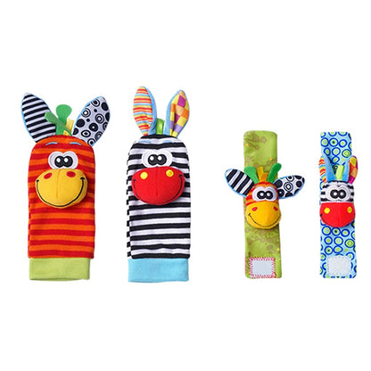 Baby Wrist Rattles and Foot Finder Socks 4PCS/SET childrensterritory
