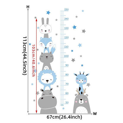 Height Ruler &amp; Cartoon Wall Decals for Kids Room childrensterritory