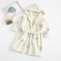 Kids Cartoon Printed Hooded Flannel Bathrobe childrensterritory