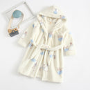 Kids Cartoon Printed Hooded Flannel Bathrobe childrensterritory
