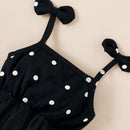 Toddler Girl White Dot Print Mesh Hem Dress childrensterritory