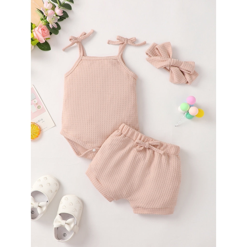 3PCS Baby Girl Cotton Outfit for Summer childrensterritory