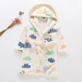 Kids Cartoon Printed Hooded Flannel Bathrobe childrensterritory