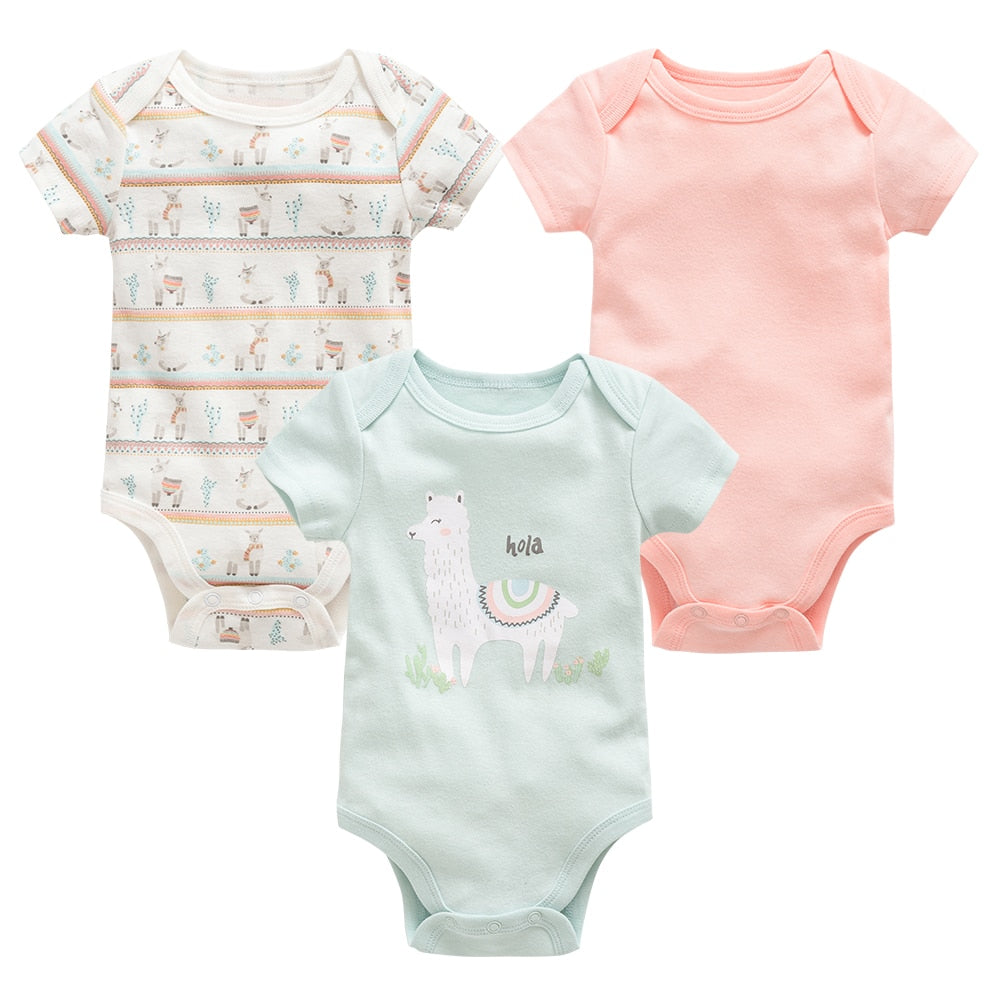 Cotton Short Sleeve Baby Unisex Cartoon Bodysuits childrensterritory