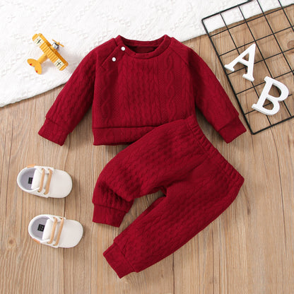 2Pcs Solid Color Unisex Baby Sport Clothes Set childrensterritory