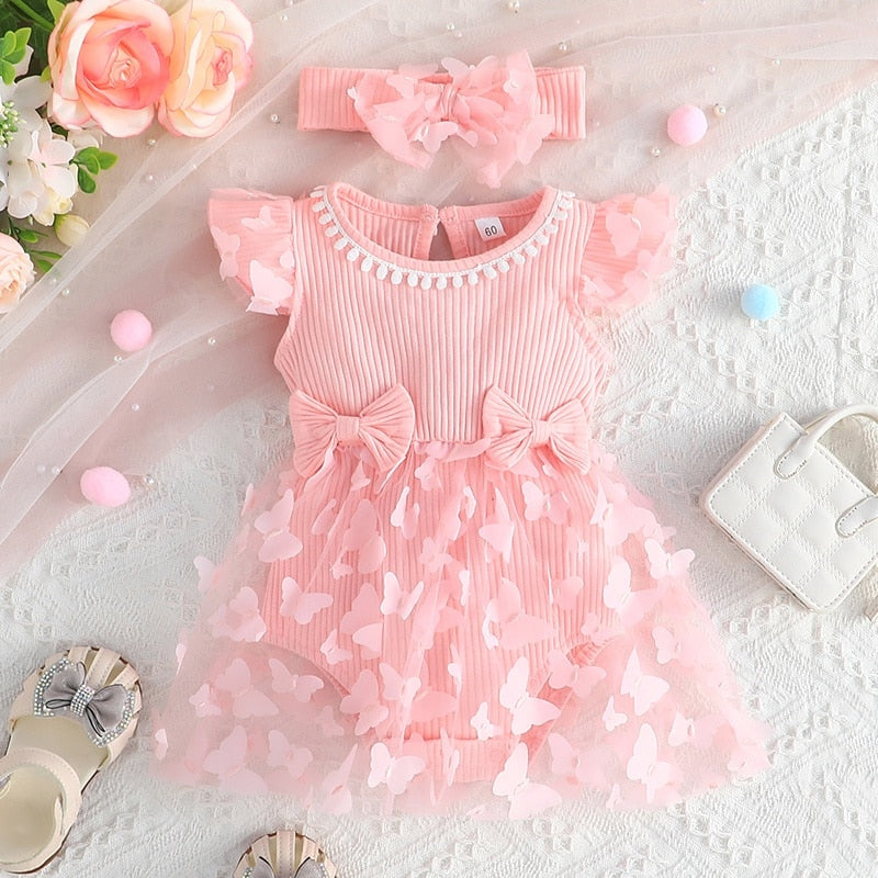Baby Girl Butterfly Design Tulle Formal Princess Dresses childrensterritory