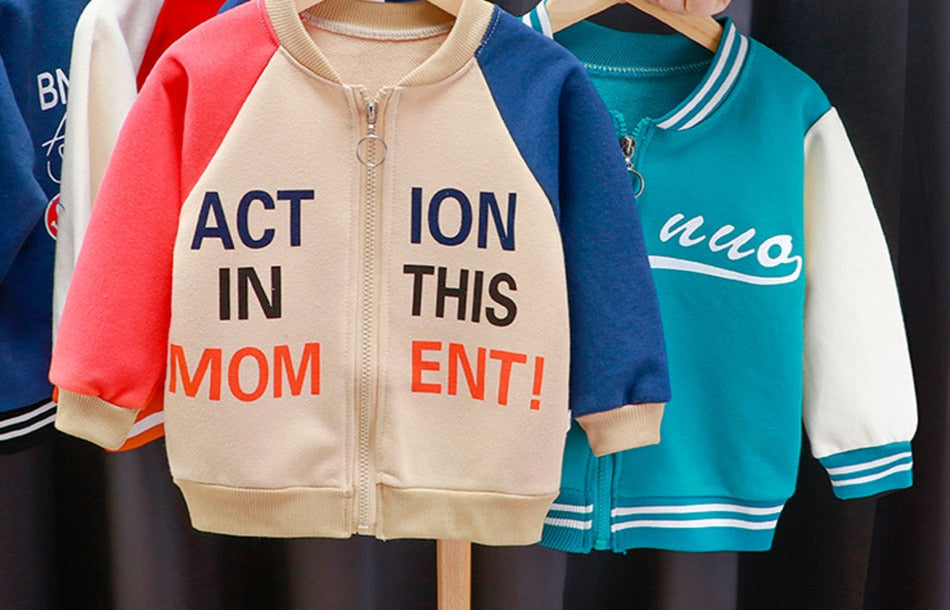 Baby/Kids Letter Cartoon Print Zipper Jacket for Boy childrensterritory