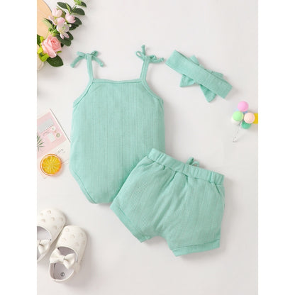 3PCS Baby Girl Cotton Outfit for Summer childrensterritory
