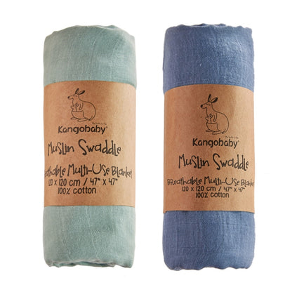 2 Pieces Pack Muslin Cotton Baby Swaddles/Blankets childrensterritory