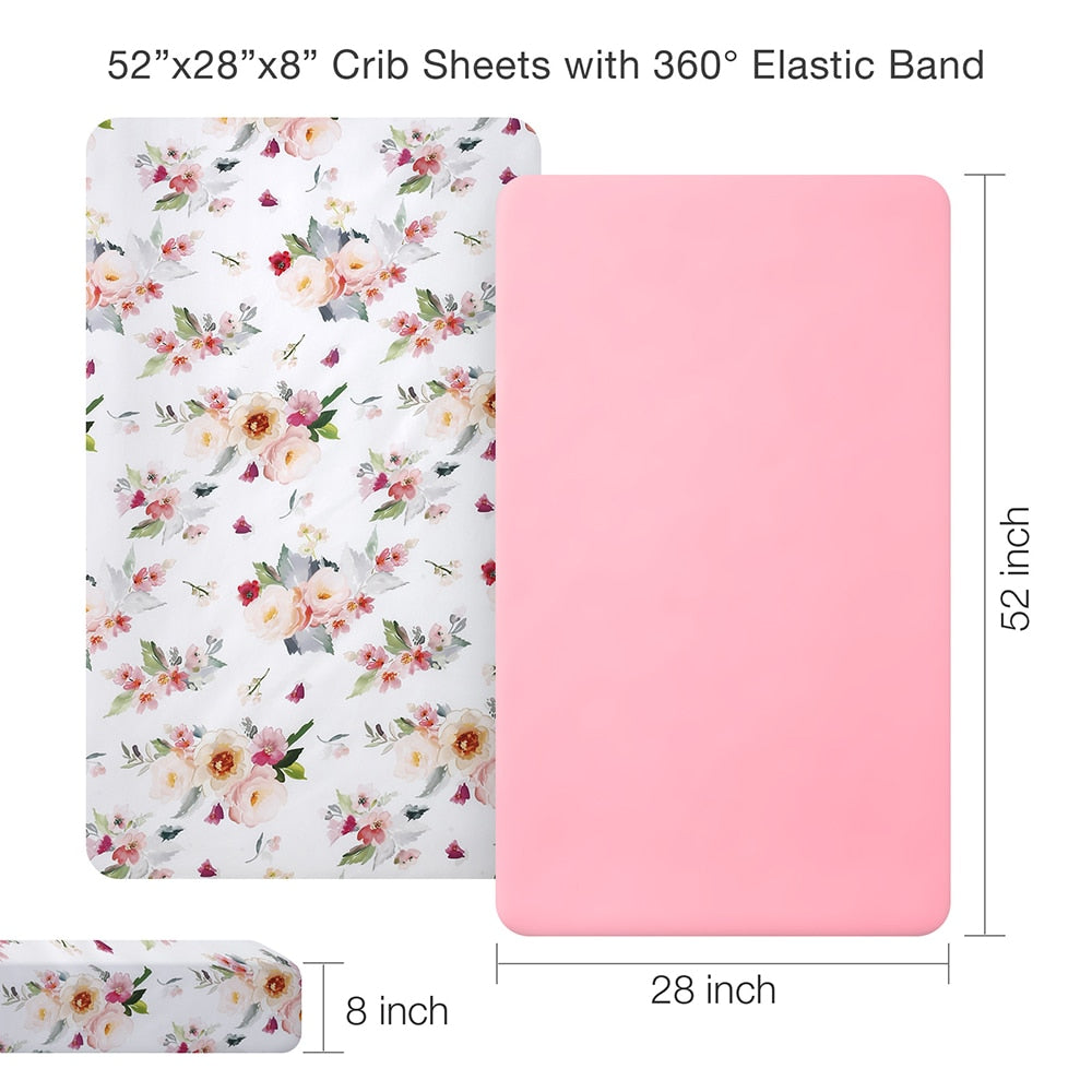 2 Pack Crib Mattresses Fitted Sheets for Baby Bed childrensterritory