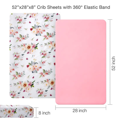 2 Pack Crib Mattresses Fitted Sheets for Baby Bed childrensterritory