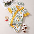 Baby Girls Floral Summer Bodysuit with Headband childrensterritory