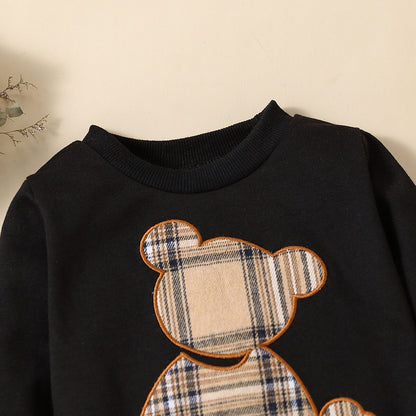Baby Boy Bear Print Sweatshirt &amp; Pants Clothes Set childrensterritory