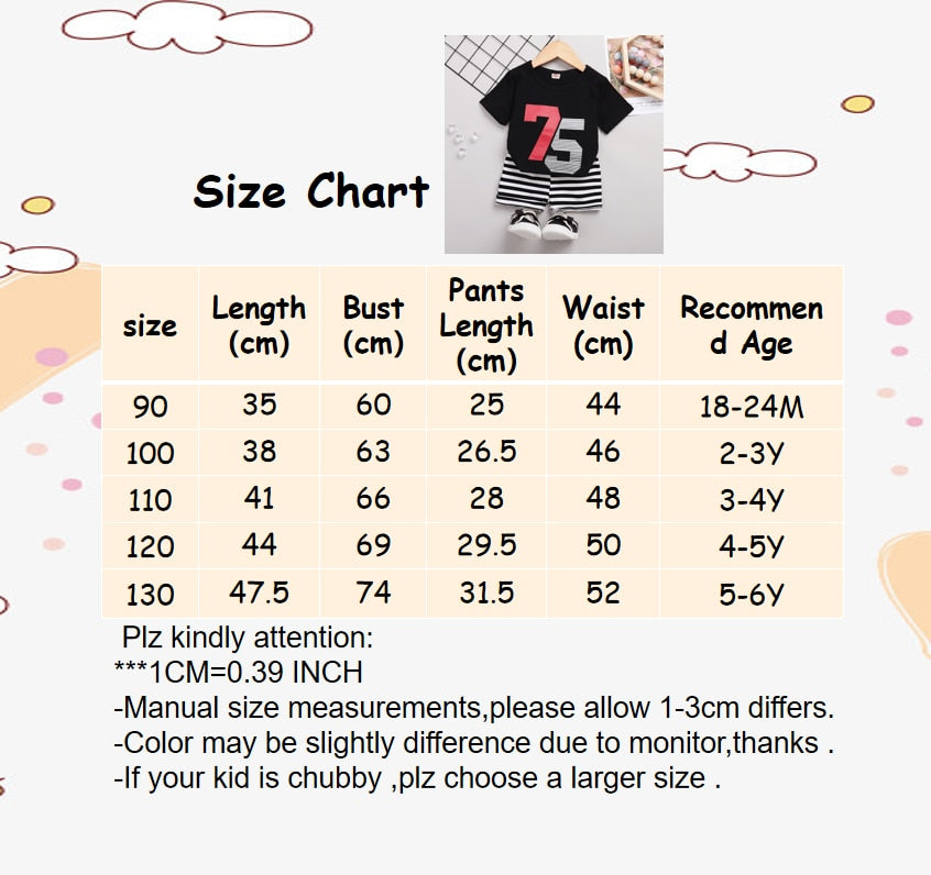 2PCS Toddler Boy 75 Print Top + Shorts Clothes Set childrensterritory