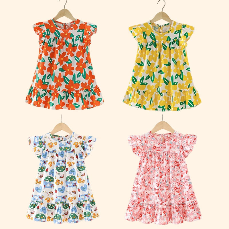 Kids Girls Floral Summer Princess Party Dresses childrensterritory