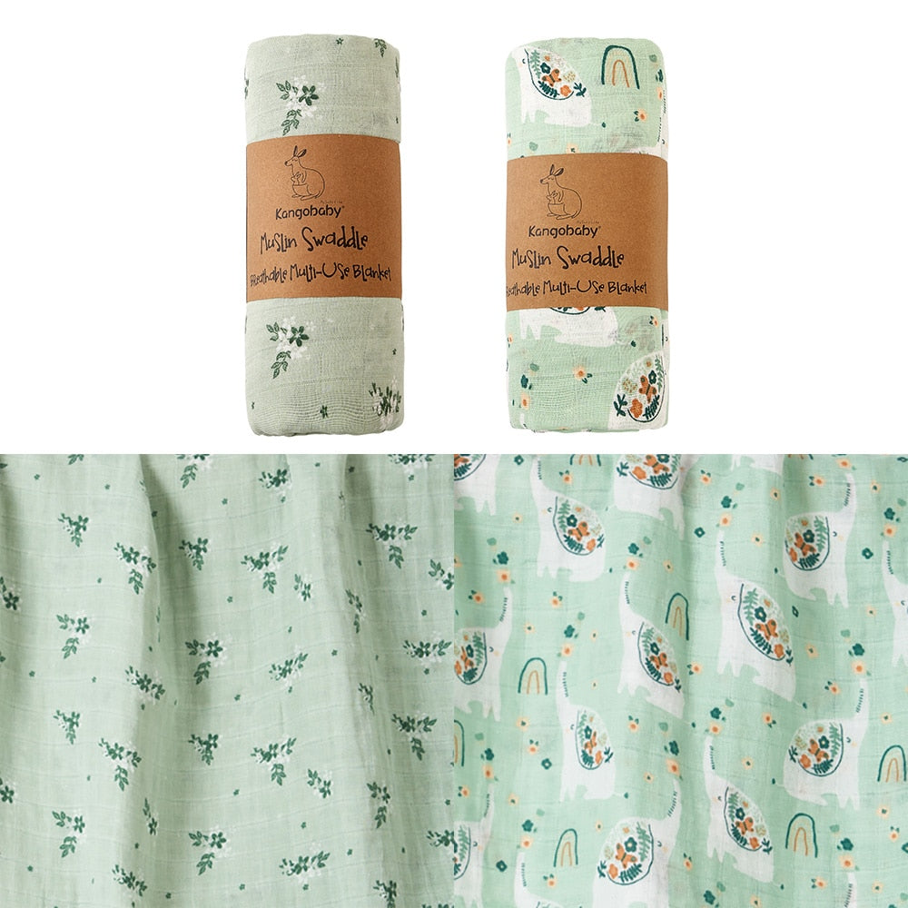 2 Pieces Pack Muslin Cotton Baby Swaddles/Blankets childrensterritory