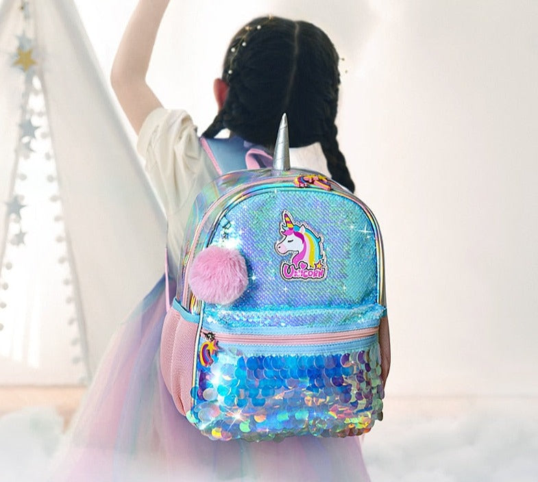 Trendy Color-Changing Unicorn Design School Bookbag childrensterritory