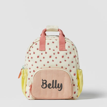 Kid Customized Name Strawberry Print Schoolbag Gift childrensterritory