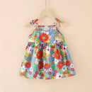 Floral Print Kids Girls Sleeveless Camisole Leisure Dresses childrensterritory