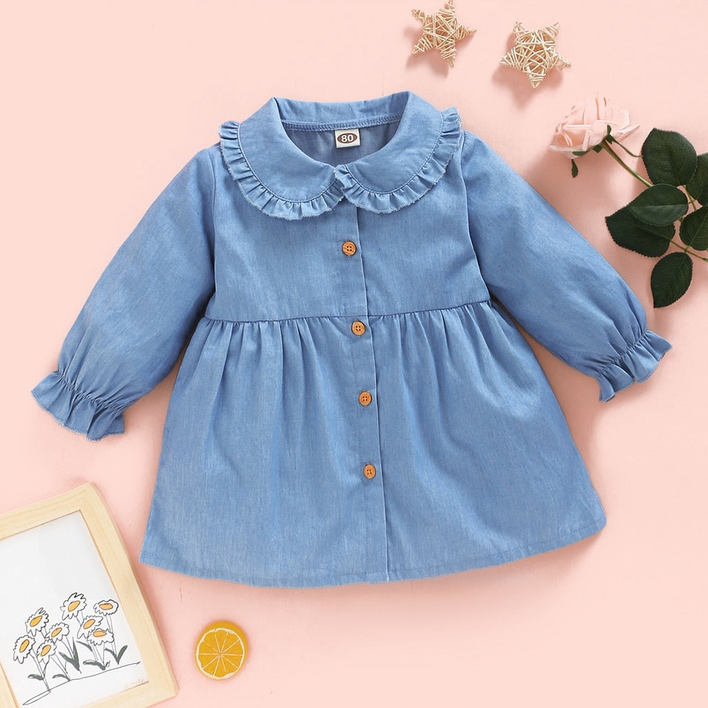 Ruffle Doll Collar Casual Baby Girls&