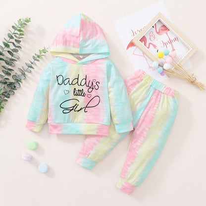 Infant Girl Tie-dye Hoodie &amp; Pants 2PCS Outfit childrensterritory