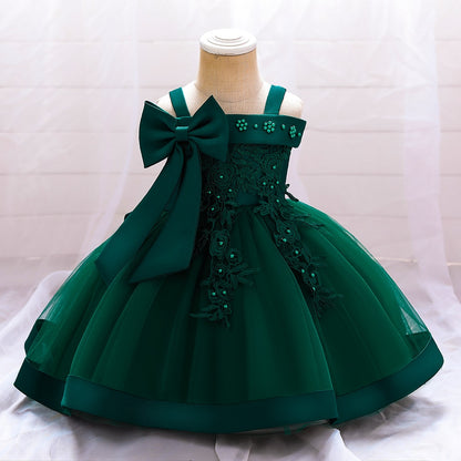 Baby Girls Bow Lace Flower Wedding/Party Gown childrensterritory