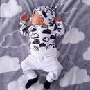 3PCS Cloud Print Top & Pant Unisex Baby Clothes Set childrensterritory