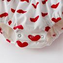 Newborn Baby Heart Print Bodysuit with Hat childrensterritory