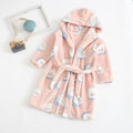 Kids Cartoon Printed Hooded Flannel Bathrobe childrensterritory