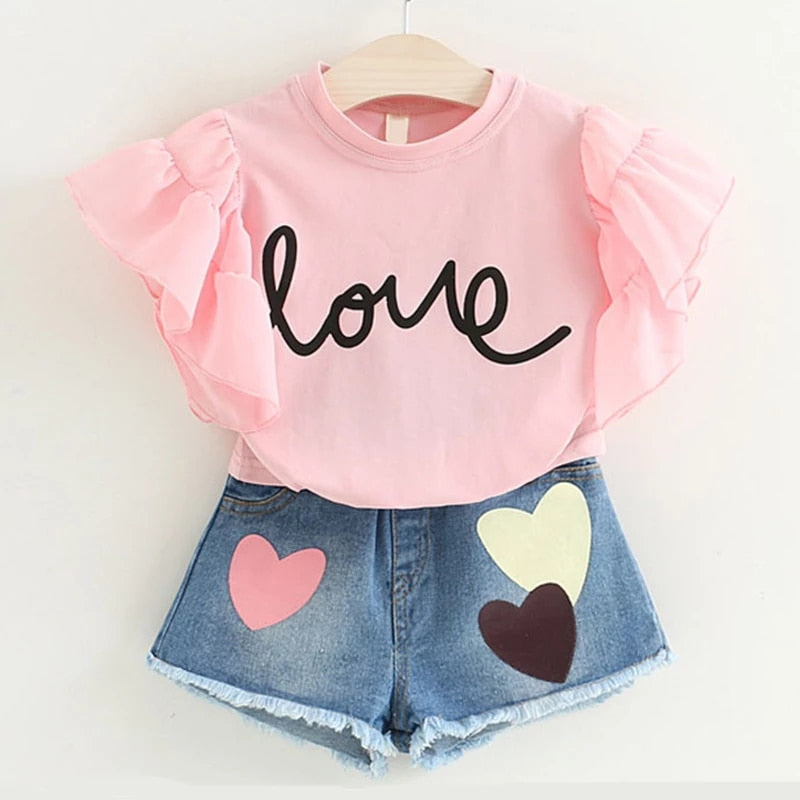 Kids Girls 2 Piece Trendy Summer Clothing Sets childrensterritory