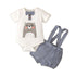 Baby Boy Cartoon Bodysuit with Striped Shorts Clothes Set childrensterritory