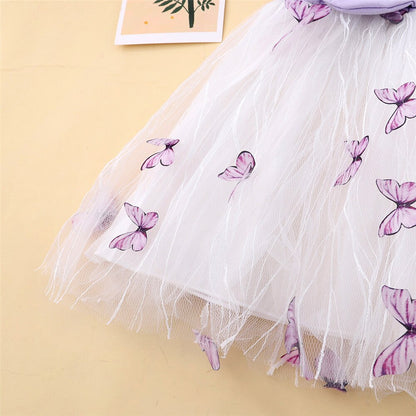 Tulle Butterfly Designed Kids Girls Birthday Dress childrensterritory