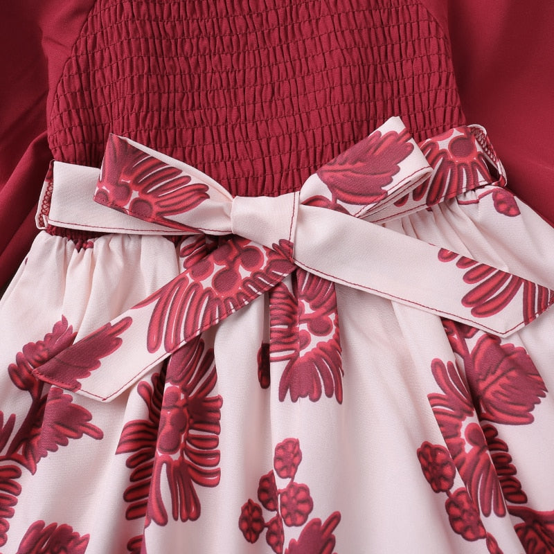 Long Sleeve Flower Princess Dress for Kids Girls childrensterritory
