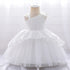 Baby/Kids Girls Bow Beaded Tulle Christening Dress childrensterritory