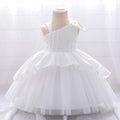 Baby/Kids Girls Bow Beaded Tulle Christening Dress childrensterritory