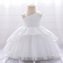 Baby/Kids Girls Bow Beaded Tulle Christening Dress childrensterritory