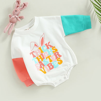 Baby Boy/Girl Bunny Letter Print Bodysuit childrensterritory