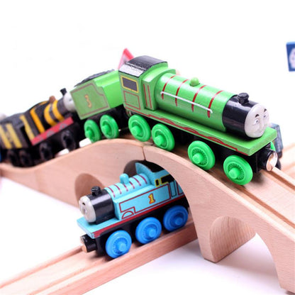 Wood Train Track Railway Toy Set for Kids childrensterritory