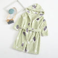 Kids Cartoon Printed Hooded Flannel Bathrobe childrensterritory