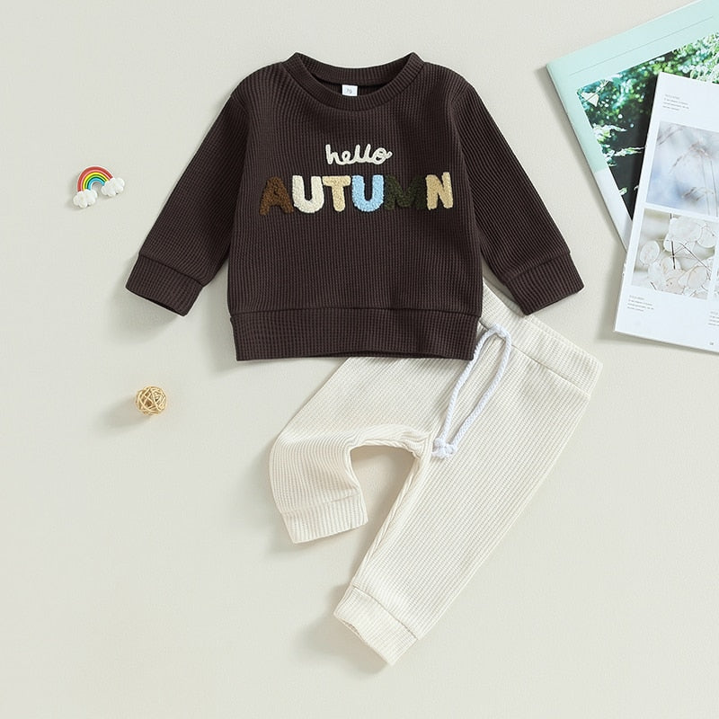 Baby Boy Letter Embroidery Full Sleeve Fall Tracksuit childrensterritory