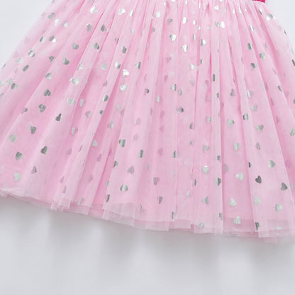 Kids Girls Heart Yarn Long Sleeve Dress childrensterritory