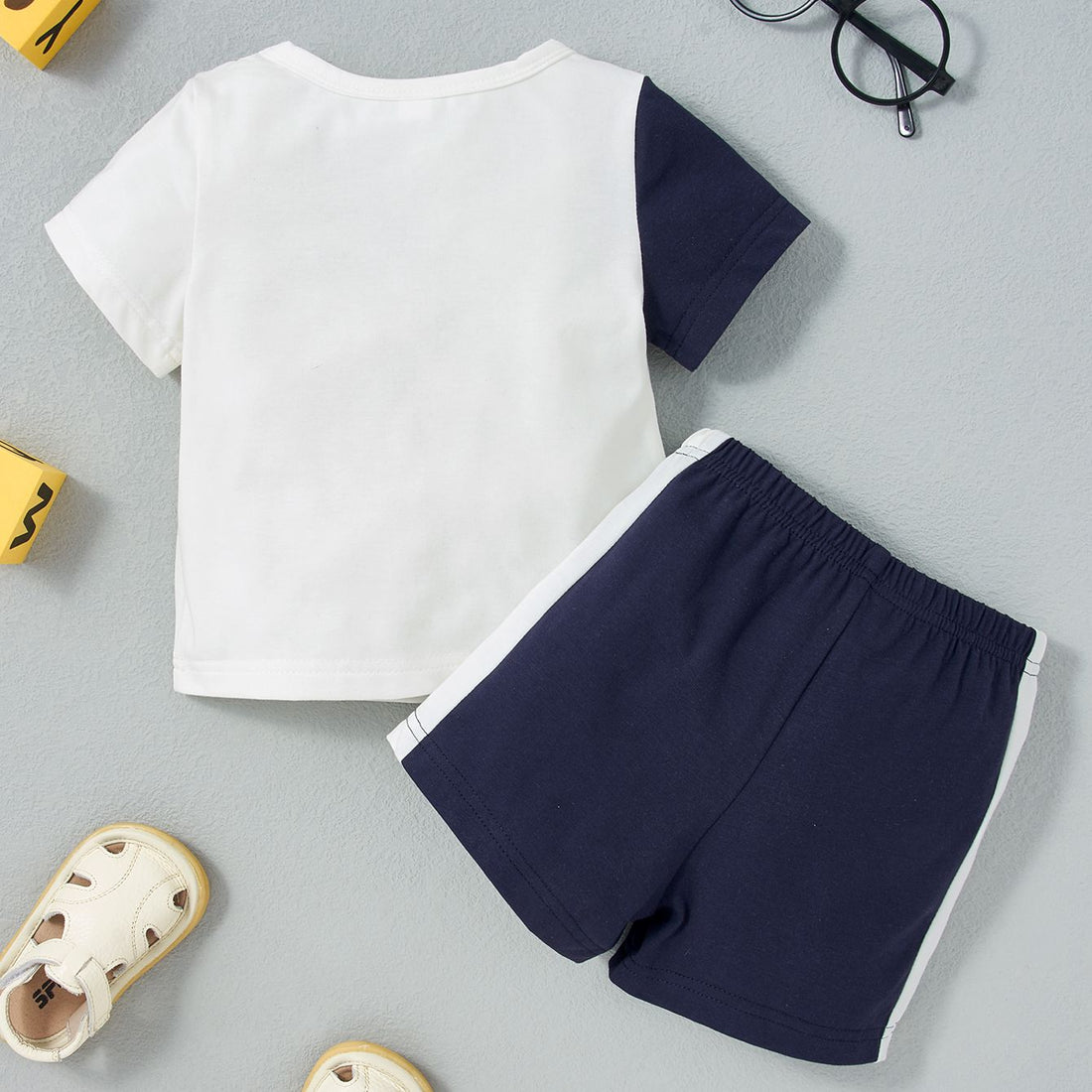 2PCS Baby Letter Print T-shirt &amp; Shorts Set For Boys childrensterritory