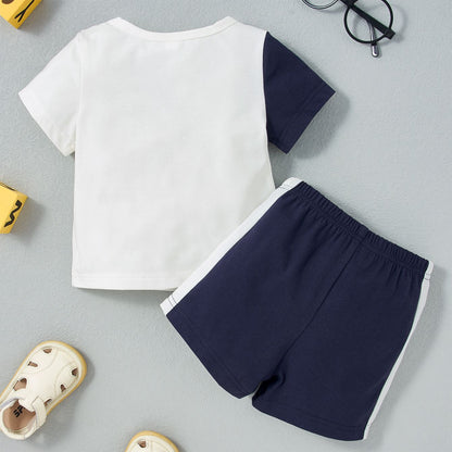 2PCS Baby Letter Print T-shirt &amp; Shorts Set For Boys childrensterritory