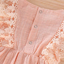 2Pcs Lace Sleeves Baby Girl Bodysuit with Headband childrensterritory