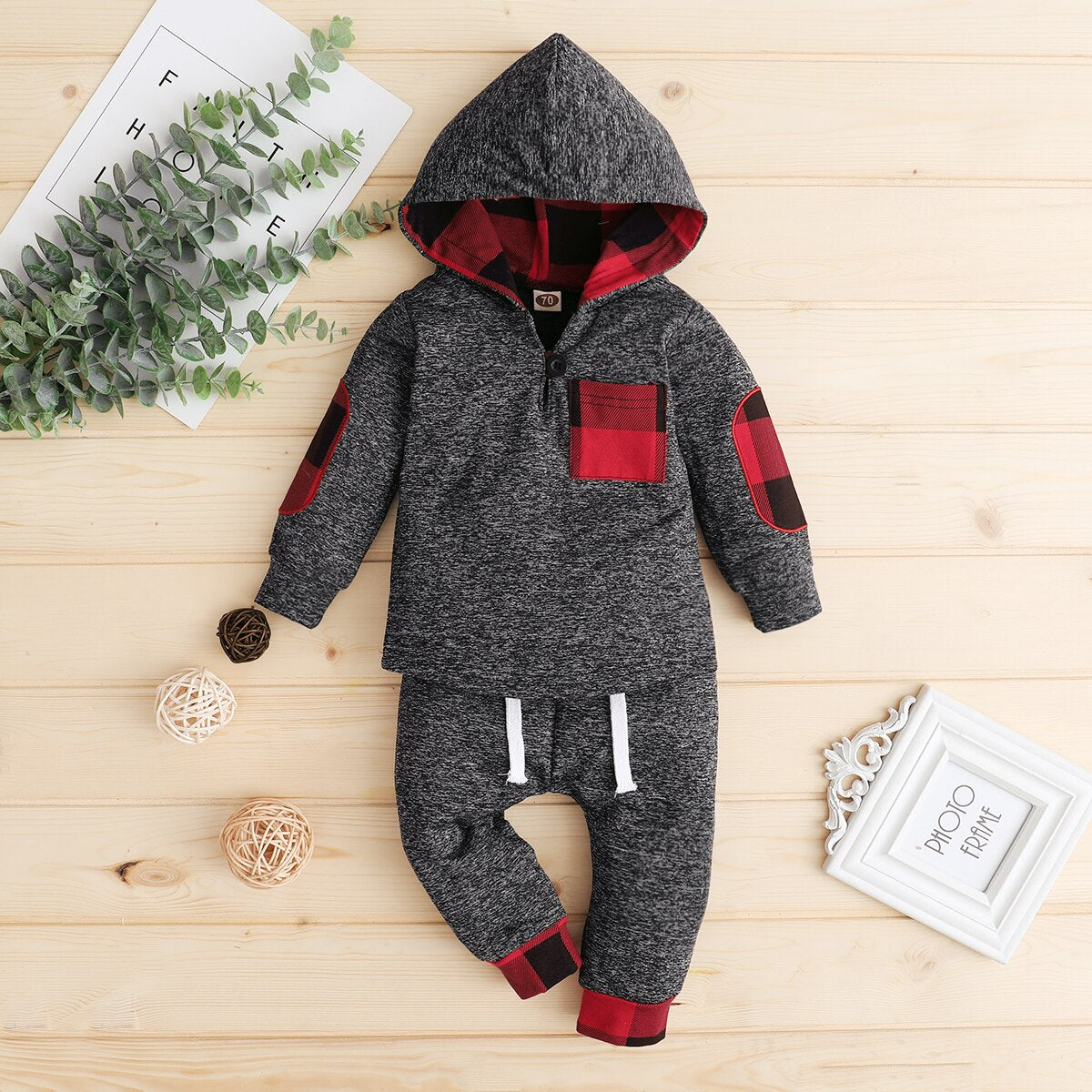 2Pcs Hooded Top &amp; Long Pant Baby Boy Clothes Set childrensterritory